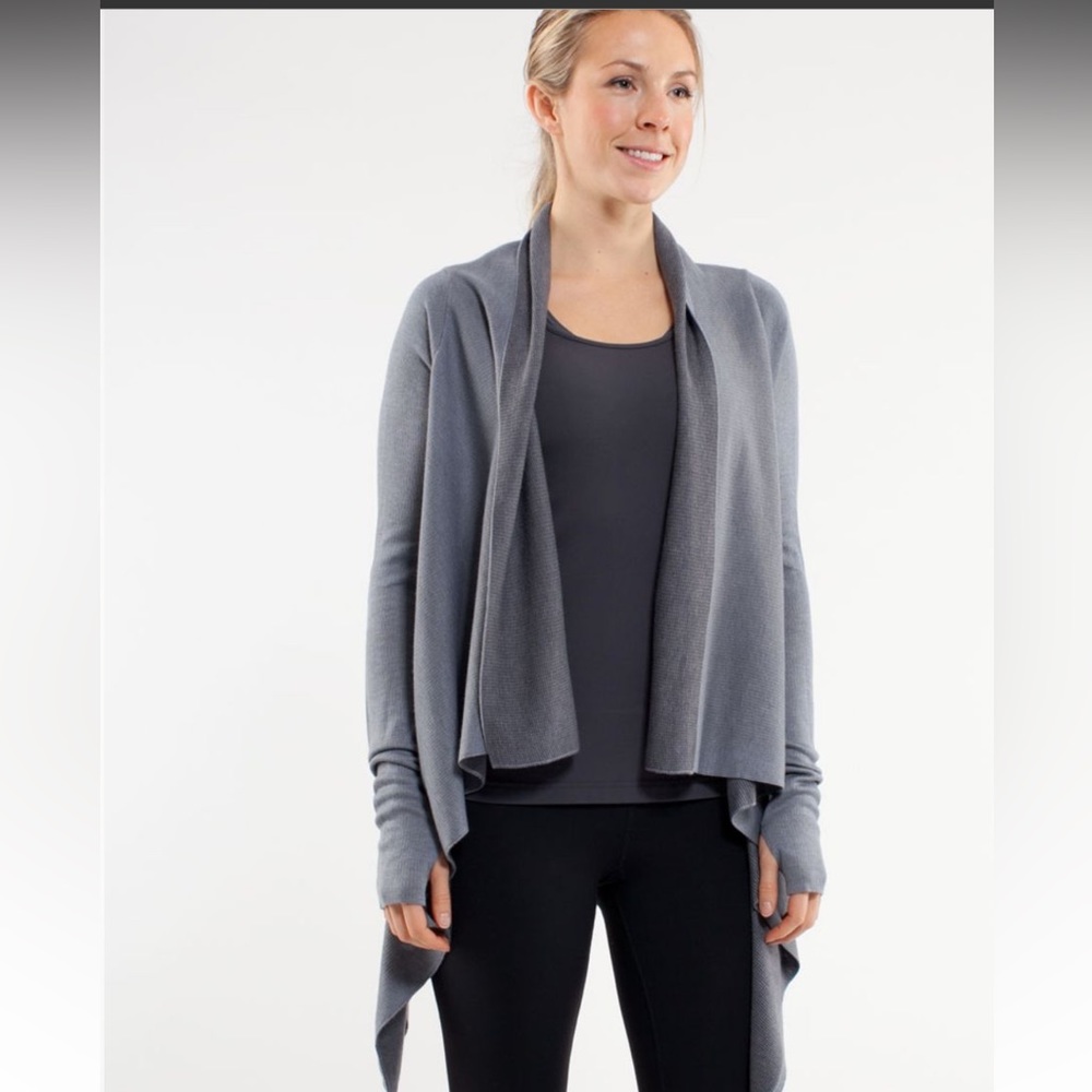 lululemon athletica Slate Gray Open Drape Cardigan